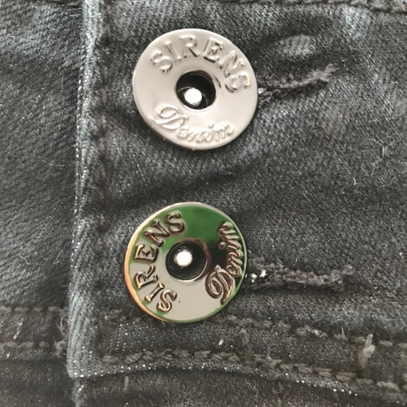 Y2K Scarlett Sirens Double Button Wide Leg Jeans Size 11 - 9/10 Fit Black - Picture 3 of 7